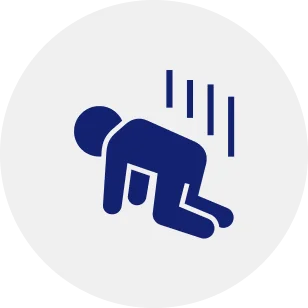 膝から崩れ落ちた人のアイコン