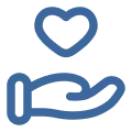 手の上にハートが浮いているアイコン