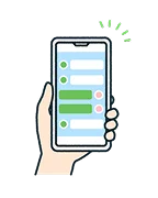 LINEのやりとりが表示されている携帯のイラスト