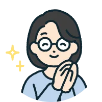 両手を頬に添えて微笑む母親のイラスト